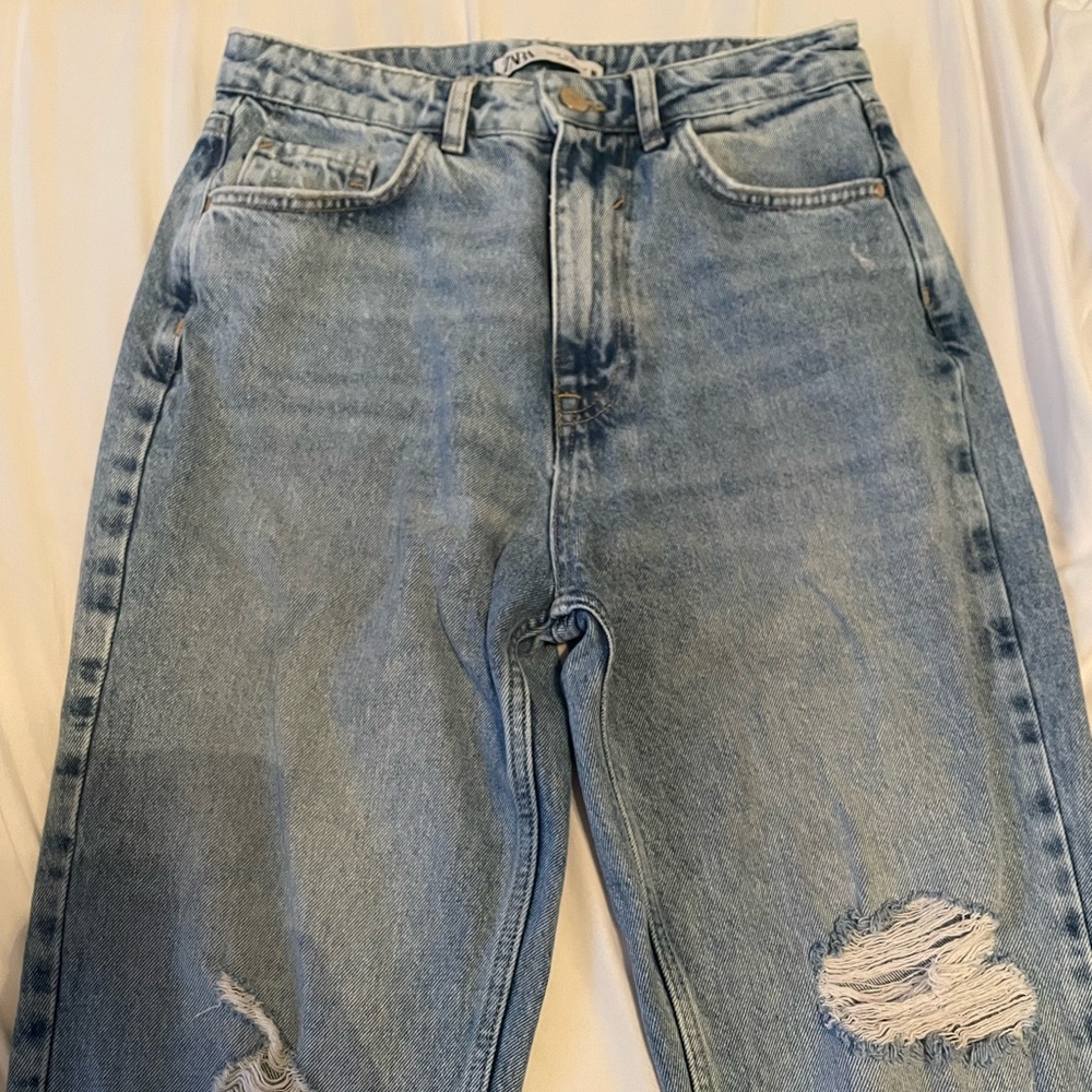 Zara ripped high waisted jeans